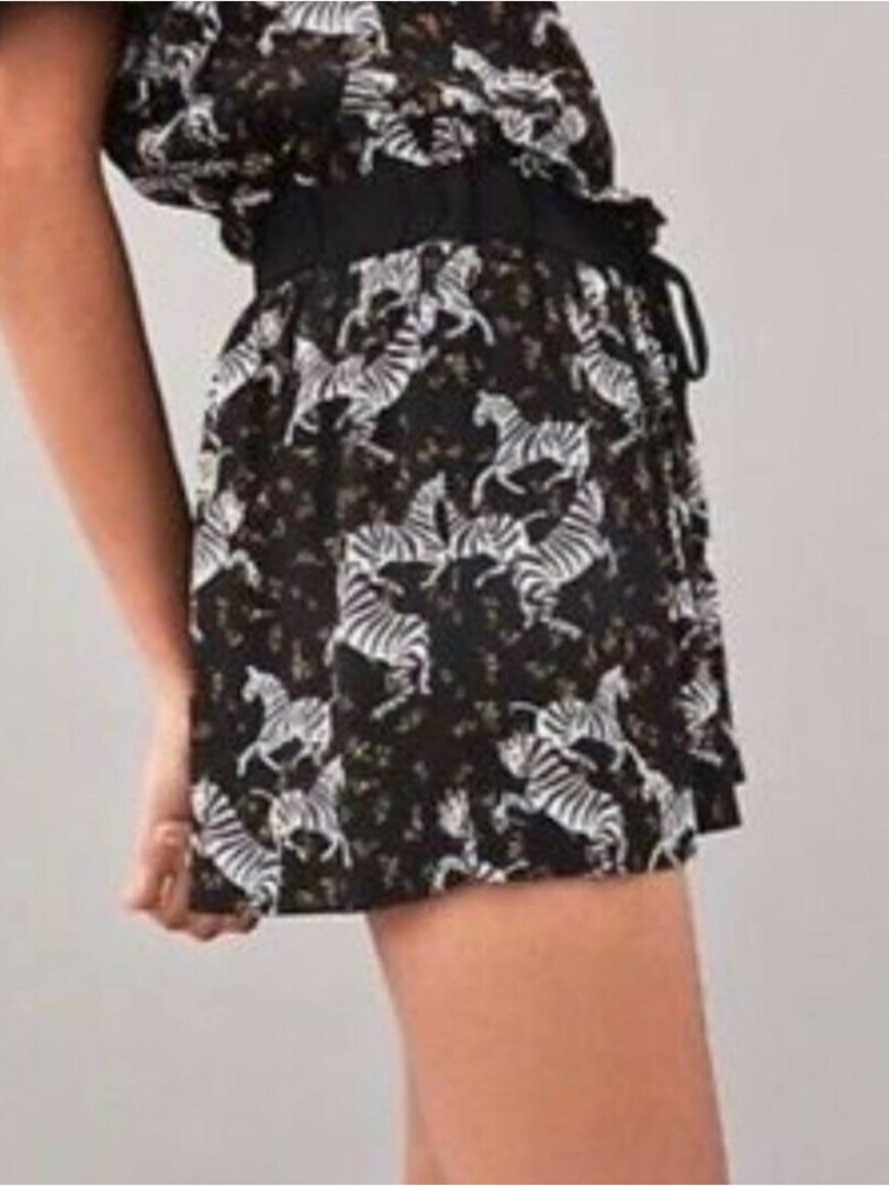 Zara Black Zebra Print Women's Shorts
